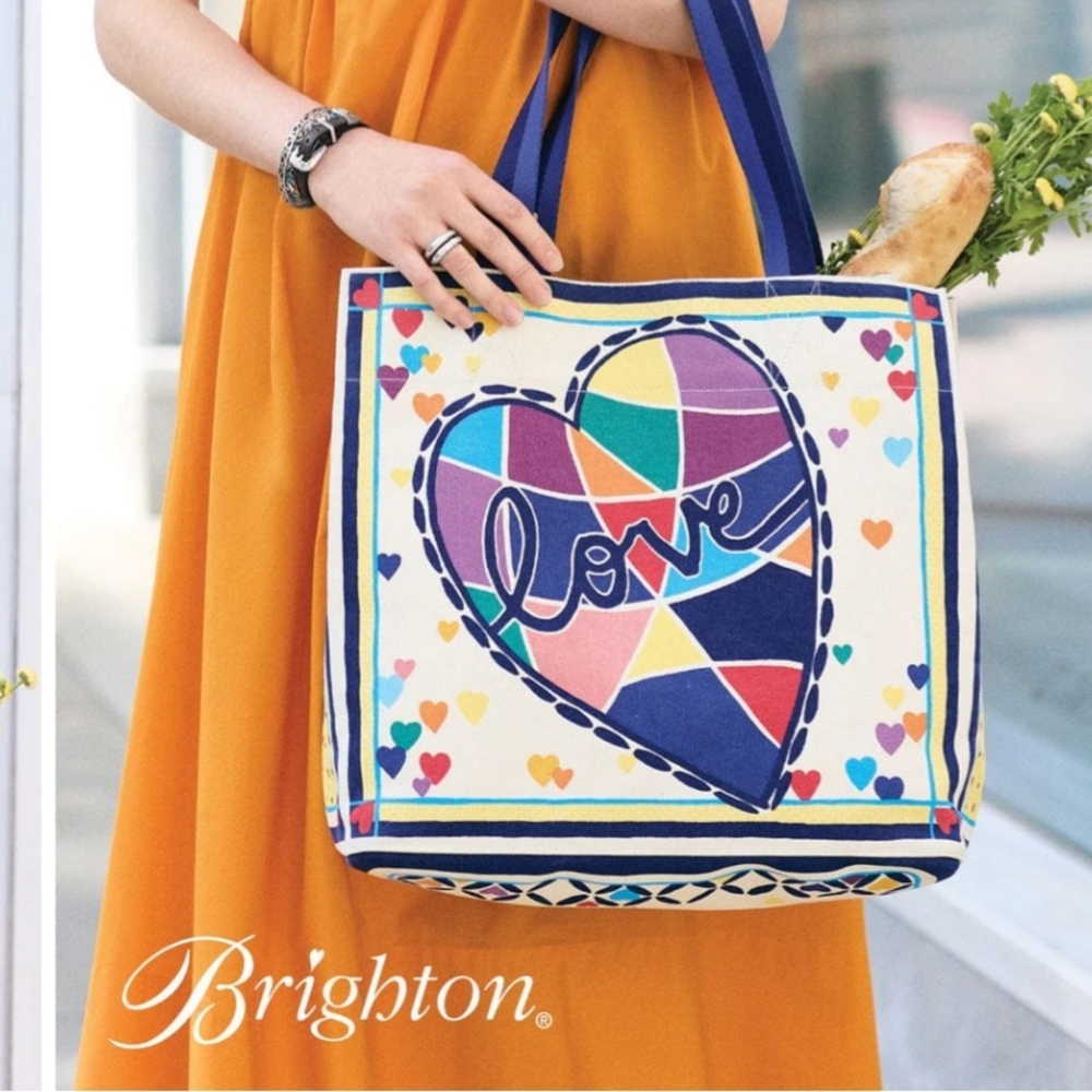 NWT Brighton Colorful Cherished Love Heart Tote